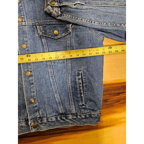 Vintage Denim Diamond Double U Size XL Jean Jacket Adjustable Waist Machine Wash - Picture 10 of 10